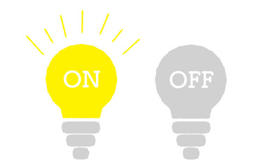 手書き風電球ON・OFF イエロー・グレー