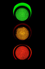 Modern Traffic Light Displaying Red Yellow and Green Colors for Safe Road Navigation and Control