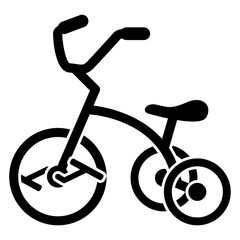 Icono silueta de triciclo infantil 