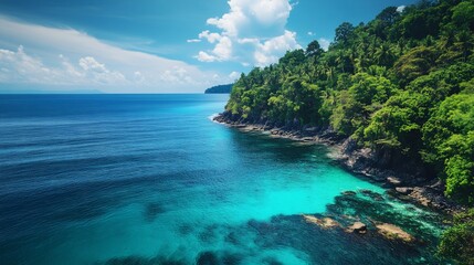 tropical island in the ocean