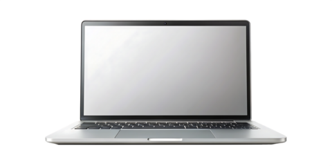  laptop mock up wit isolated on white background PNG , AI GENERATED
