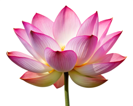 pink lotus flower isolated on white background PNG , AI GENERATED