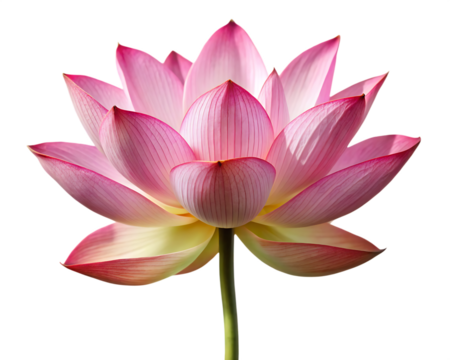 pink lotus flower isolated on white background PNG , AI GENERATED