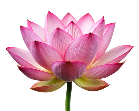 pink lotus flower isolated on white background PNG , AI GENERATED