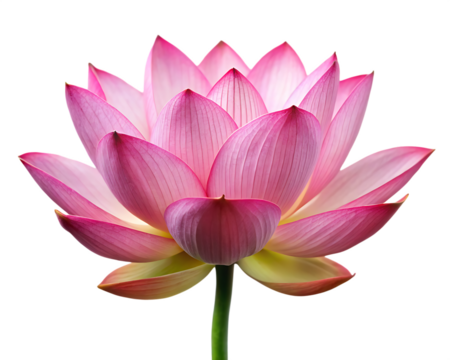 pink lotus flower isolated on white background PNG , AI GENERATED - Powered by Adobe