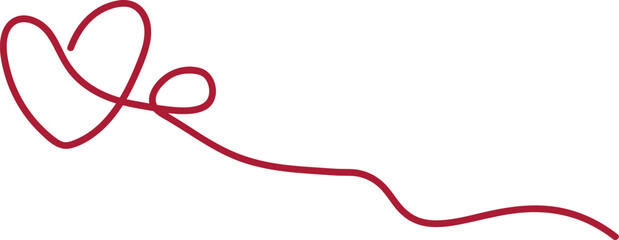 The Illustration of  love or heart Shape line drawing