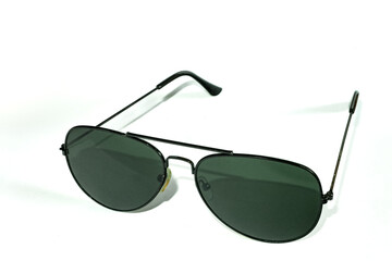 Men's aviator sunglasses vector icon isolated on white.Dark black aviator sunglasses, Aviator...