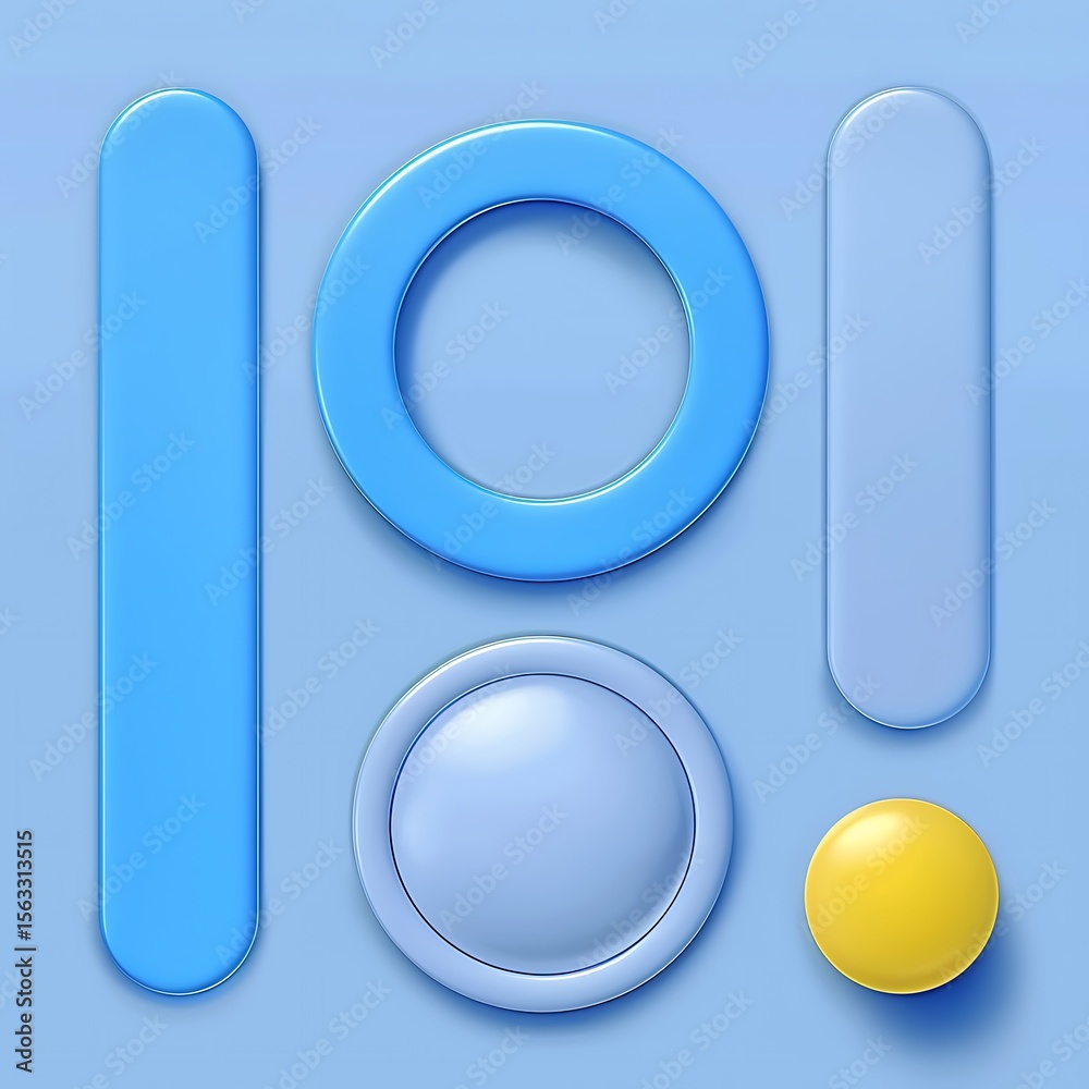 Fototapete minimalist arrangement of pastel-colored geometric shapes creating a serene and modern composition