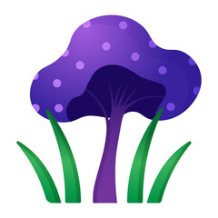 Vector cartoon image of magical plants and flowers. Concept of magical plants for potion making and witchcraft. Magic forest. Element for your design