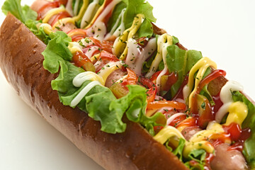 Western fast food American hot dog bun