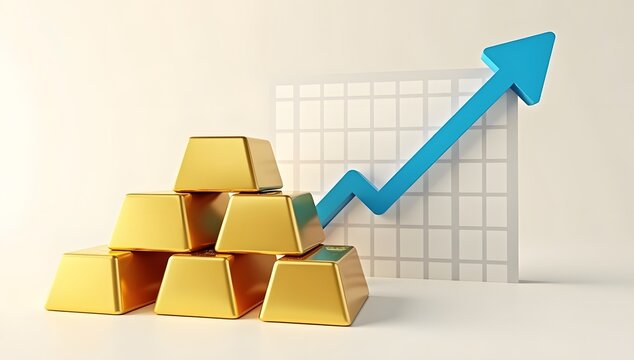 Upward trending graph for Gold price