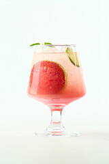 Peach sparkling water filled with ice cubes to cool you down