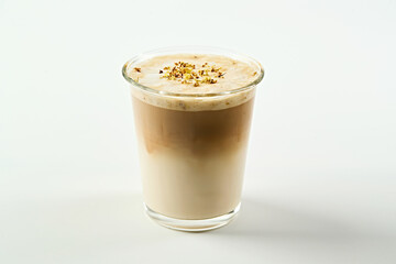 Iced coconut latte filled with ice cubes to cool you down