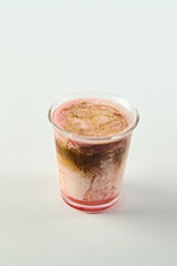 Summer refreshing drink rose coconut milk coffee