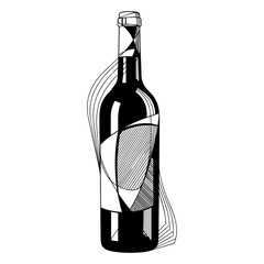 Artistic Black and White Bottle Design 4