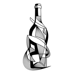 Artistic Black and White Bottle Design 5