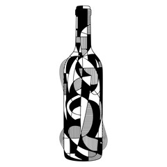 Artistic Black and White Bottle Design 7