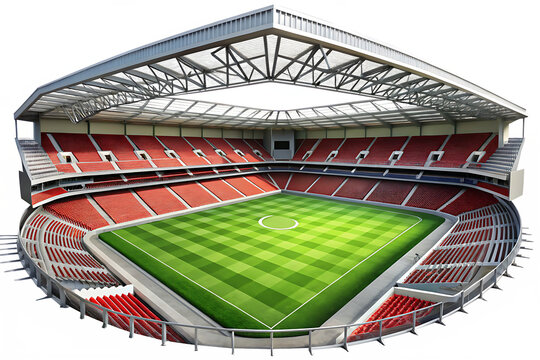  modern football stadium ready to socccer match isolated on white background PNG  , AI GENERATED