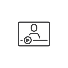 Live Webinar Monitor line icon