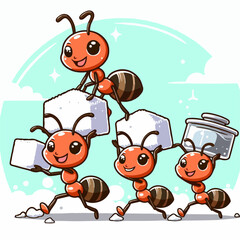 illustration of antscarrying sugar 