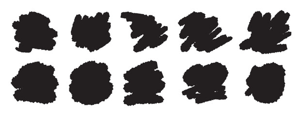 Hand drawn brushstroke set abstract design art paint line pattern strokes