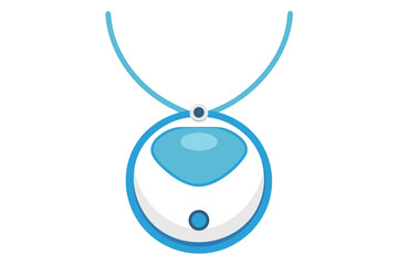 Modern blue pendant necklace with a sleek geometric design