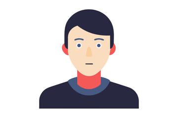 Modern flat illustration of a young man with dark hair