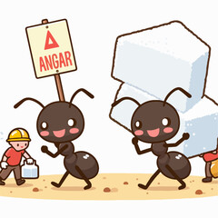 illustration of antscarrying sugar 