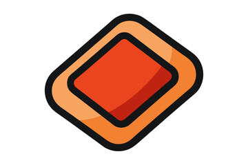 Abstract geometric shape with rounded corners in warm orange tones
