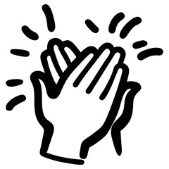 Obraz premium Applause Icon, Doodle Style, celebration or delight Symbol