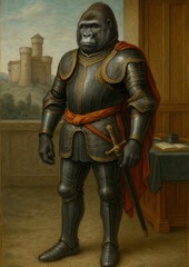 Gorilla knight in armor
