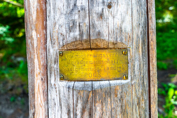 Water dispenser Fountain with drinking water in the forest Austria.