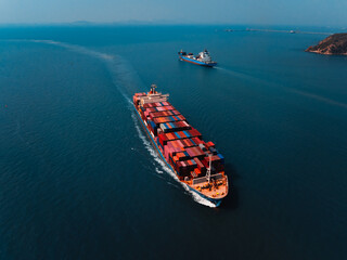 shipping logistic cargo container ship import export goods and distributing products to dealer and...