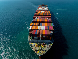 shipping logistic cargo container ship import export goods and distributing products to dealer and...