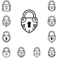 A sophisticated set of vector locks for any brand that needs to convey security and confidentiality
