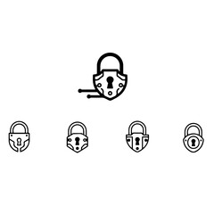 A professional set of vault and safe lock silhouettes, perfect for financial and asset management branding