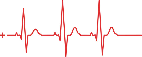 heart rate pulse graph. heartbeat line symbol. ECG, EKG test report. vector illustration on transparent background