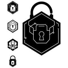 A versatile collection of geometric lock icons, designed for sleek, contemporary logo and branding projects