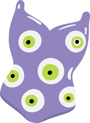 Eyeball Pattern Swimsuit Clipart, Cute Halloween Beach Illustration
