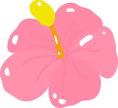 Pink Hibiscus Flower Halloween Clipart 