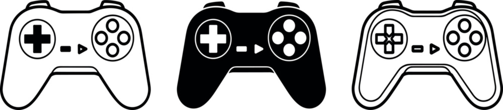 video game controller icons. joy stick icon set. game console icon flat symbol. vector illustration on transparent background