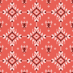 Geometric ethnic pattern seamless oriental traditional design floral background wallpaper carpet clothing wrapping vector illustration texture fabric print