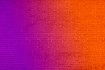 Purple and Orange Neon Gradient Brick Wall Background