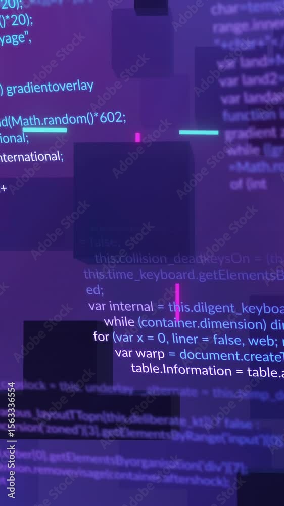 Wall mural animation of ai data processing over purple background