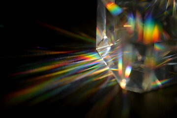 Refraction of Light Through a Prism Displaying Colors