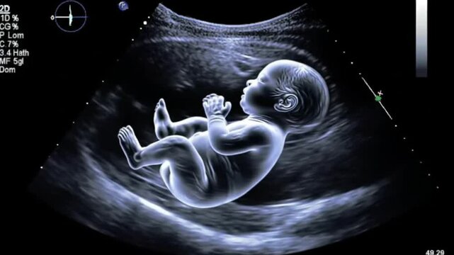 Ultrasound Image: Fetal Development in Womb