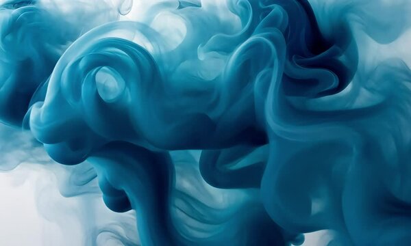 Abstract Deep Blue Ink Flow
