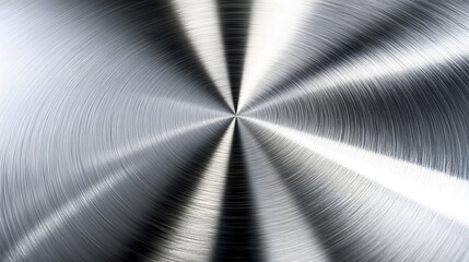 stainless steel background with elegant abstract patterns rotating in circular motion creating visually appealing play of reflections and shadows.