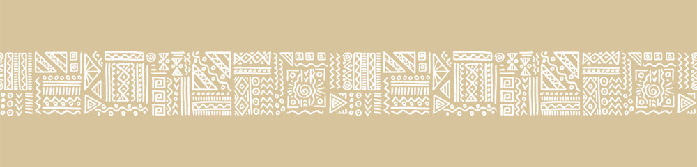 Hand drawn  abstract seamless pattern, ethnic background, african style - great for textiles, banners, wallpapers, wrapping - vector design