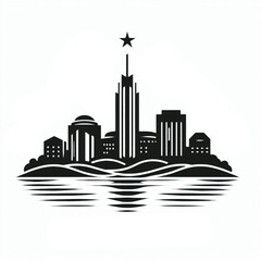 Fototapeta premium A clean, artistic rendering of Australia's skyline, featuring a continuous cityline that represents the energy and diversity of its major cities.